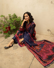 Noorangi Masakali Unstitched Printed Cambric 3Pc Suit - Firoza