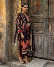 Noorangi Masakali Unstitched Printed Cambric 3Pc Suit - Raya