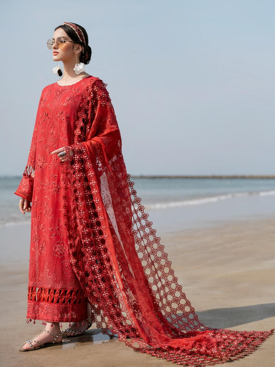 NUREH Tere Sang Unstitched Embroidered Swiss Lawn 3Pc Suit NSL-01