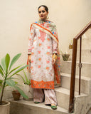 Noorangi Masakali Unstitched Printed Cambric 3Pc Suit - Zar-e-Sufaid