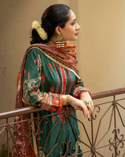 Noorangi Masakali Unstitched Printed Cambric 3Pc Suit - Bahar