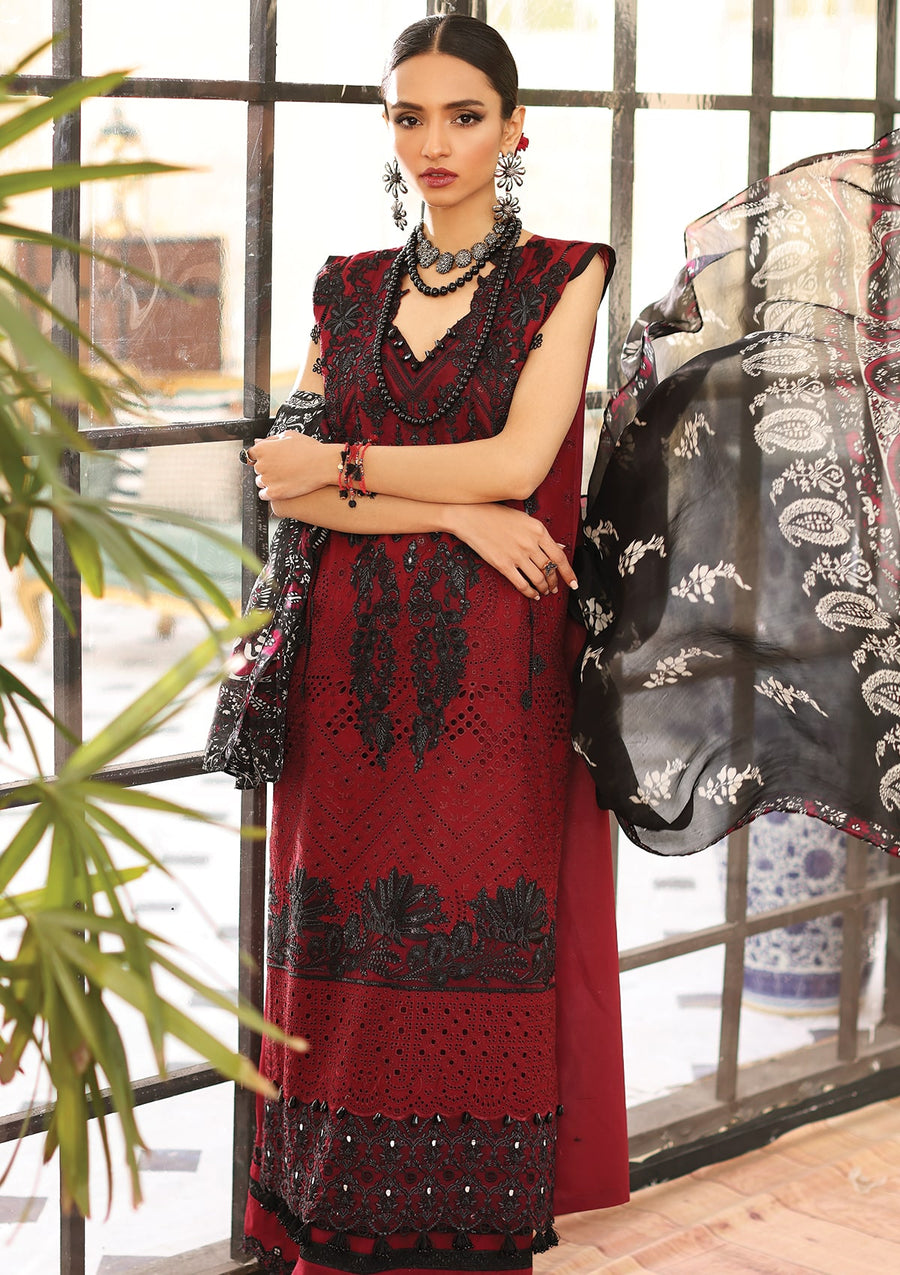 KAHF Premium Embroidered Luxury Lawn Unstitched 3Pc Suit KLC-06