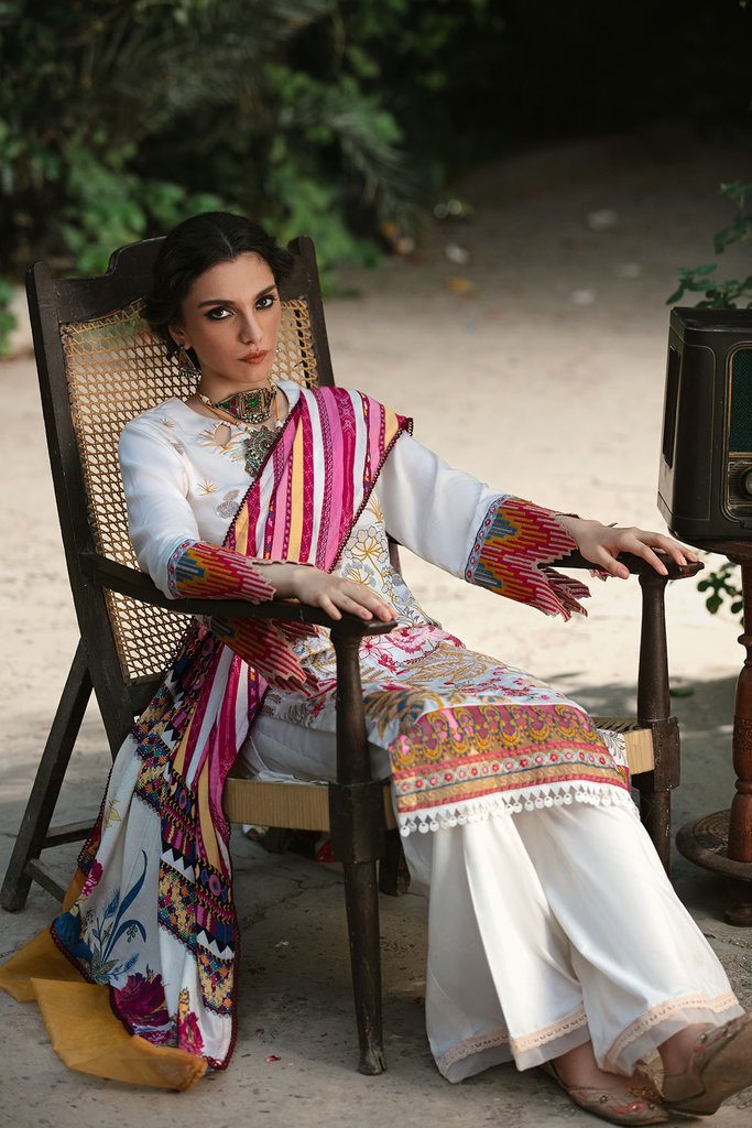Motifz Wasiyat Cotton Satin 3pc Unstitched Suit 3021 Martan A - FaisalFabrics.pk