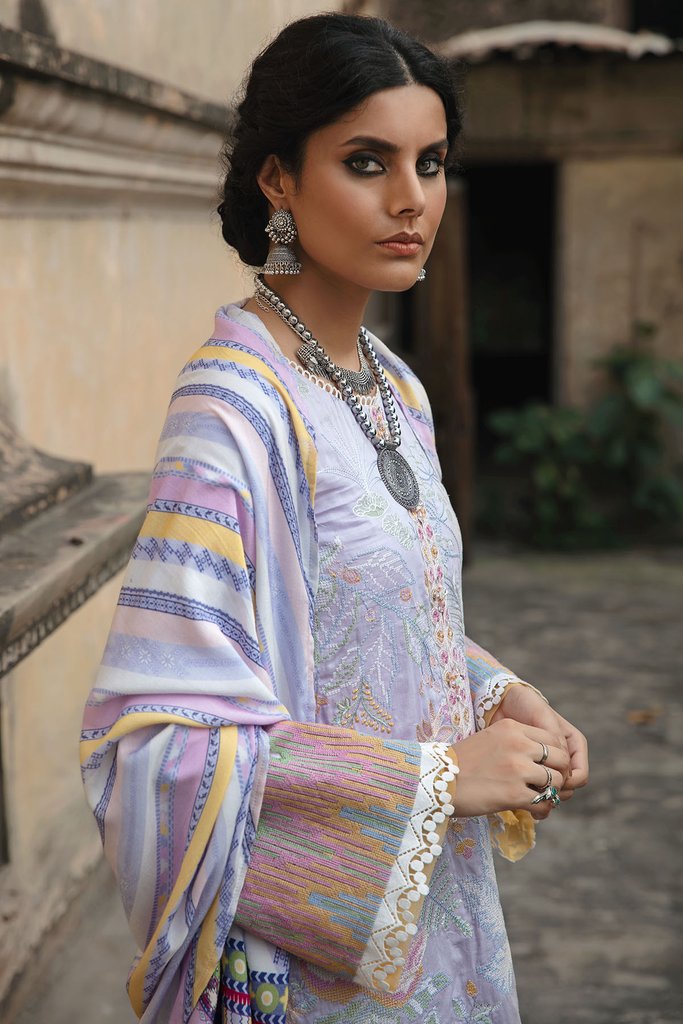 Motifz Wasiyat Cotton Satin 3pc Unstitched Suit 3021 Martan B - FaisalFabrics.pk