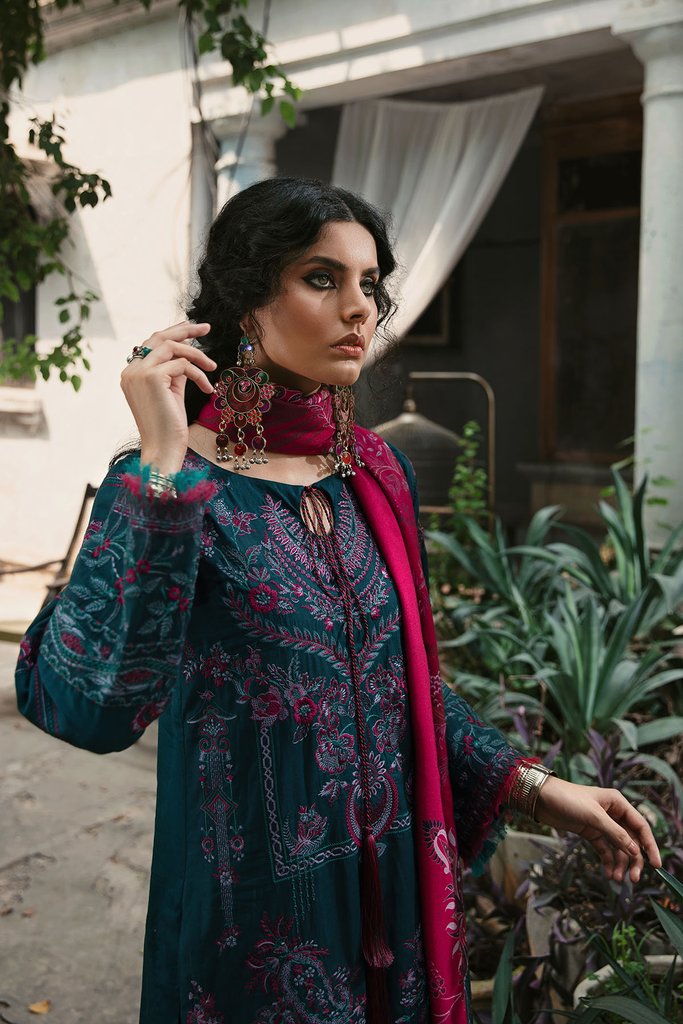Motifz Wasiyat Cotton Satin 3pc Unstitched Suit 3025 Mahgol A - FaisalFabrics.pk