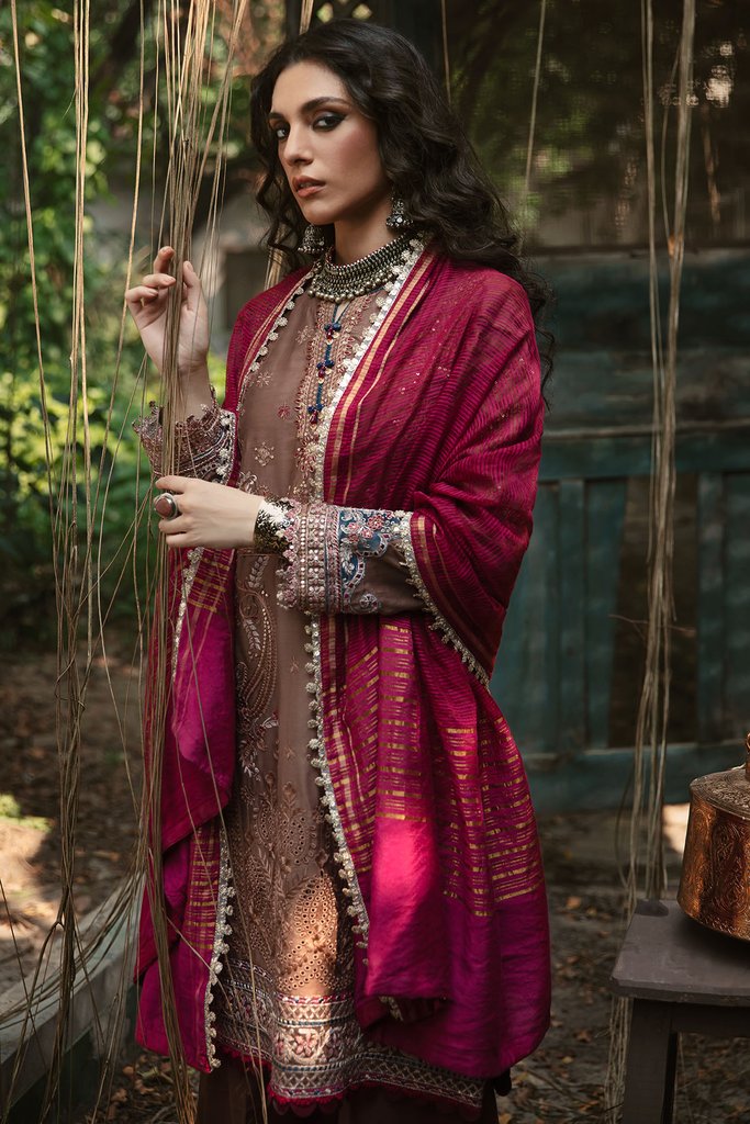 Motifz Wasiyat Cotton Satin 3pc Unstitched Suit 3026 Preet B - FaisalFabrics.pk