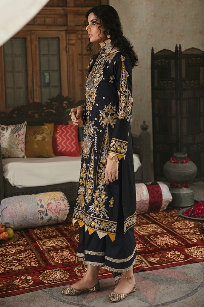 Motifz Wasiyat Cotton Satin 3pc Unstitched Suit 3028 Minha A - FaisalFabrics.pk