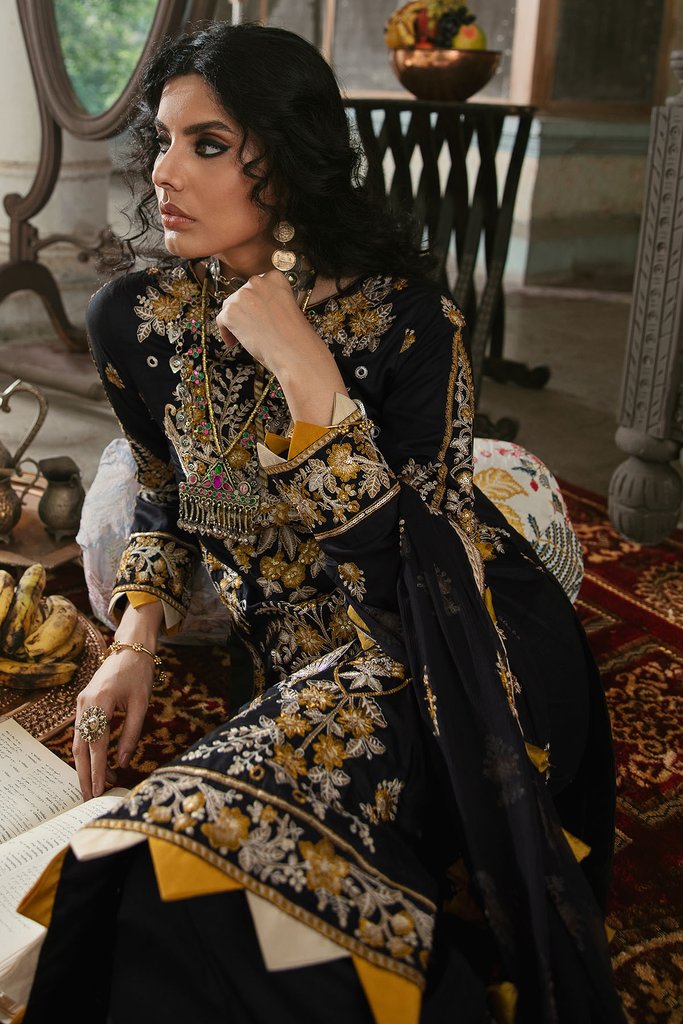 Motifz Wasiyat Cotton Satin 3pc Unstitched Suit 3028 Minha A - FaisalFabrics.pk