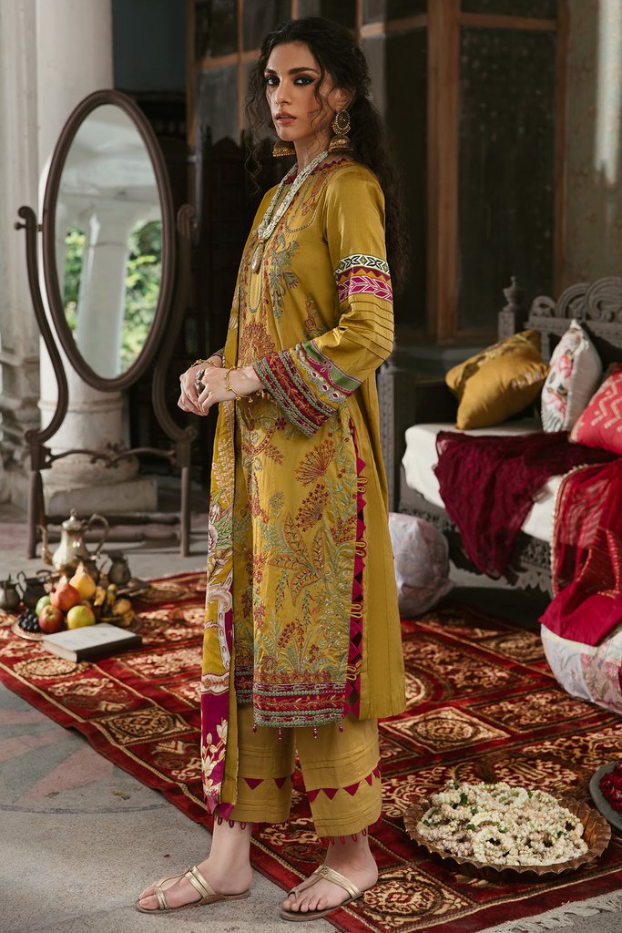 Motifz Wasiyat Cotton Satin 3pc Unstitched Suit 3029 Noor Jahan A - FaisalFabrics.pk