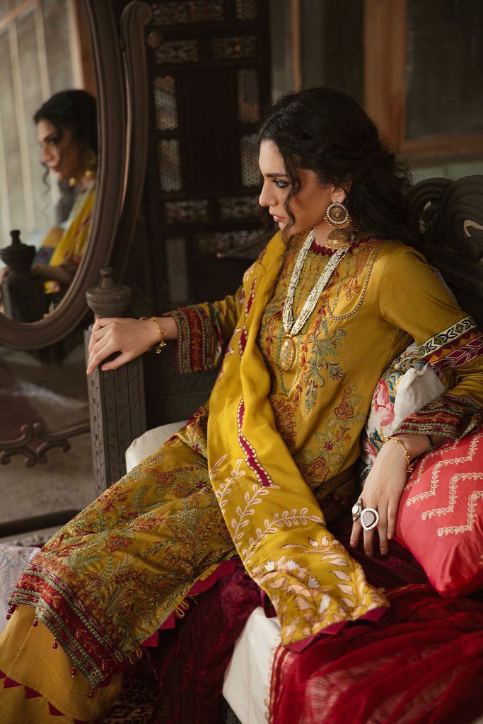 Motifz Wasiyat Cotton Satin 3pc Unstitched Suit 3029 Noor Jahan A - FaisalFabrics.pk
