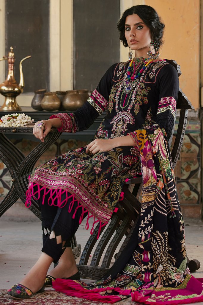 Motifz Wasiyat Cotton Satin 3pc Unstitched Suit 3029 Noor Jahan B - FaisalFabrics.pk