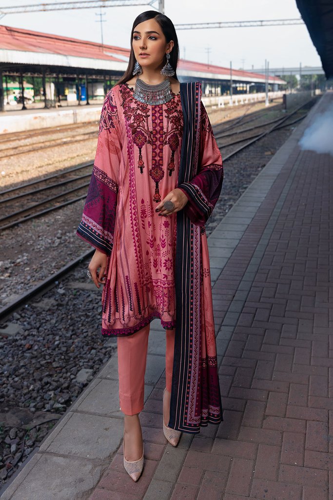 Umang by Motifz Digital Printed Embroidered Linen 3pc Suit 3078-MIST - FaisalFabrics.pk