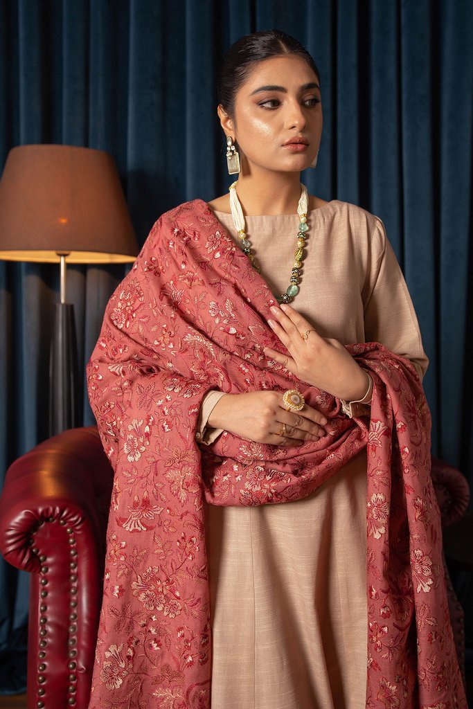 Motifz Womens Winter Embroidered Blend Wool Shawl 3089-DALIA - FaisalFabrics.pk