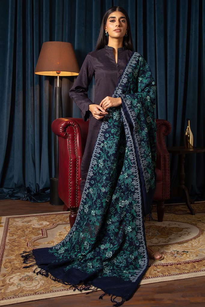 Motifz Womens Winter Embroidered Blend Wool Shawl 3090-MERRYN - FaisalFabrics.pk