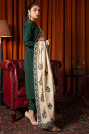 Motifz Womens Winter Embroidered Pashmina Blend Shawl 3094-IRIS - FaisalFabrics.pk