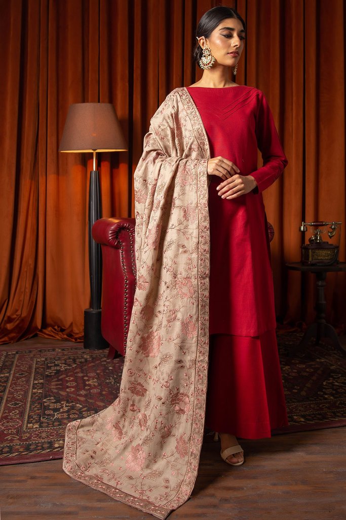 Motifz Womens Winter Embroidered Pashmina Blend Shawl 3095-ILARIA - FaisalFabrics.pk