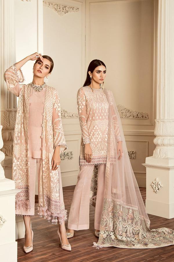 Baroque Chantelle Embroidered Chiffon 3 Piece Suit D-06 DOVE - FaisalFabrics.pk