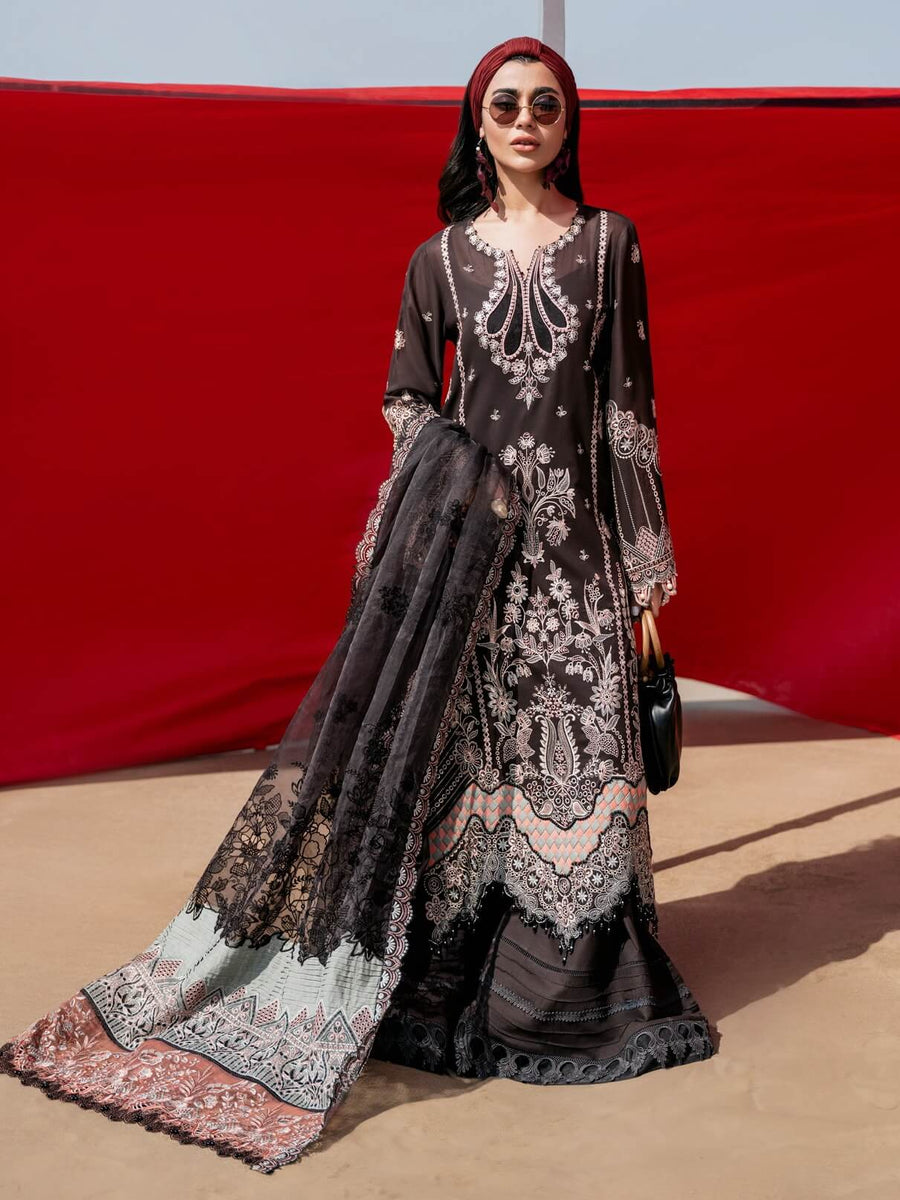NUREH Tere Sang Unstitched Embroidered Swiss Lawn 3Pc Suit NSL-08