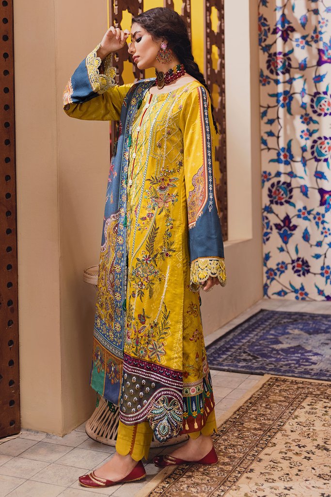 Motifz Premium Winter 2021 Embroidered Linen 3 Piece Suit 3106-PINAR - FaisalFabrics.pk
