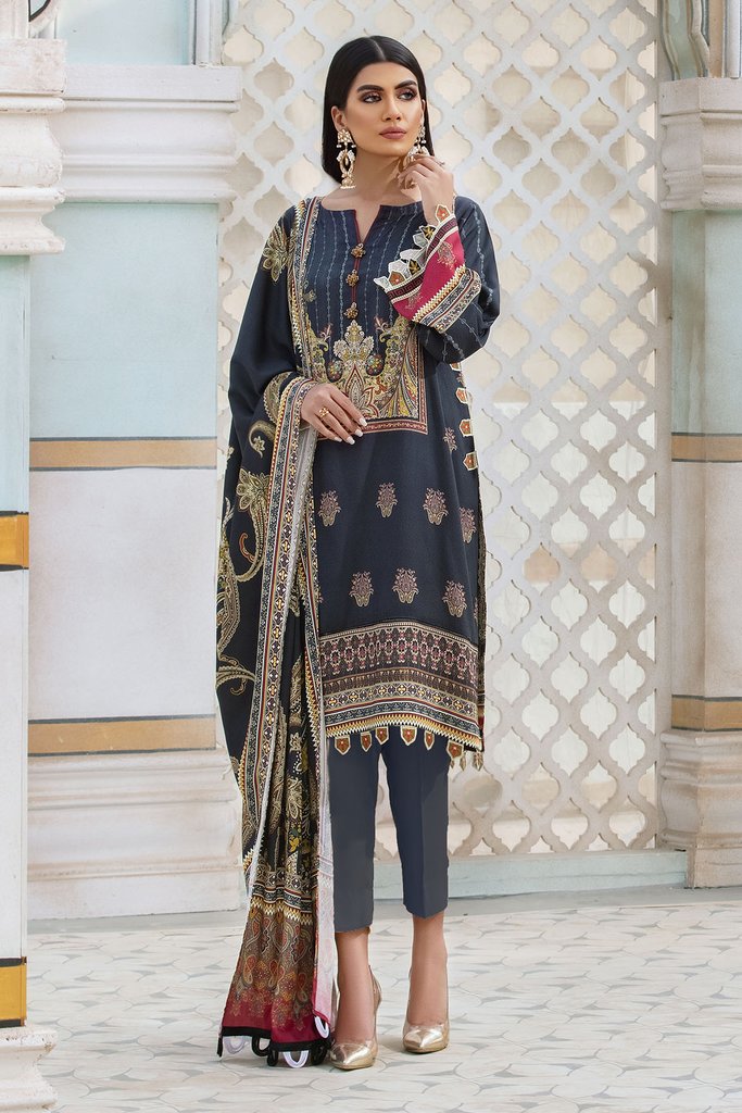 Umang by Motifz Digital Printed Cotail Linen 3pc Suit 3114-MIDNIGHT-BREATH - FaisalFabrics.pk