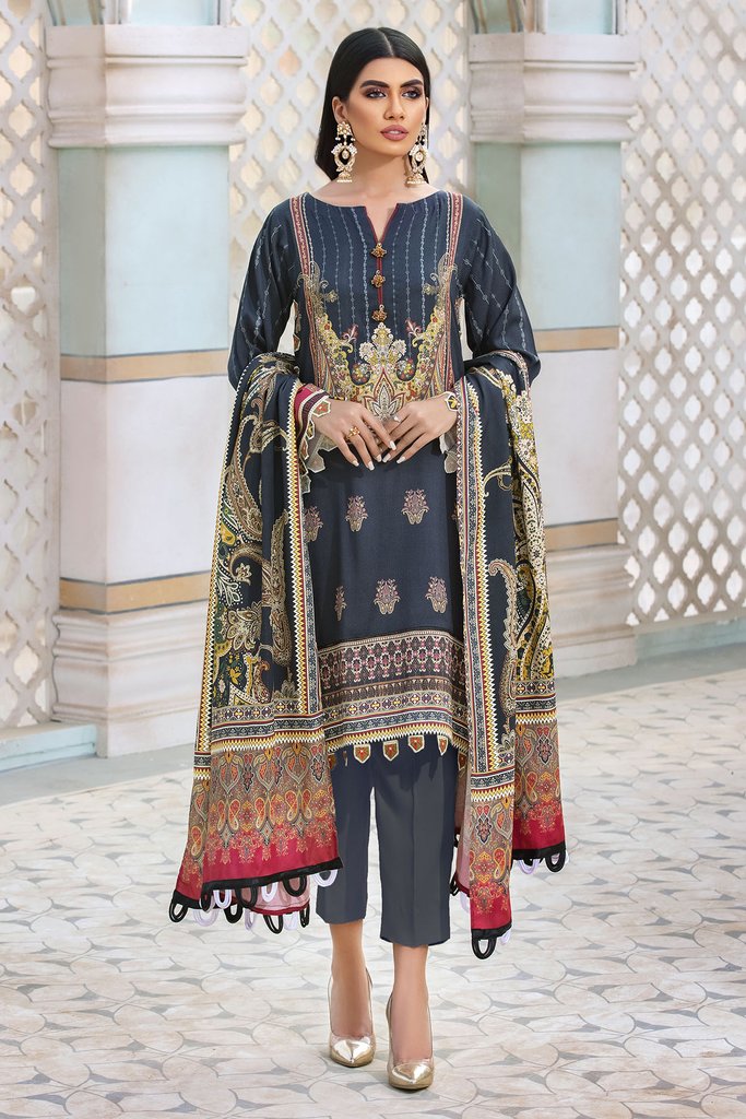Umang by Motifz Digital Printed Cotail Linen 3pc Suit 3114-MIDNIGHT-BREATH - FaisalFabrics.pk