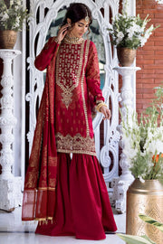 Motifz Shehnai Embroidered Festive Jacquard 3pc Suit 3134-ZOHRA - FaisalFabrics.pk