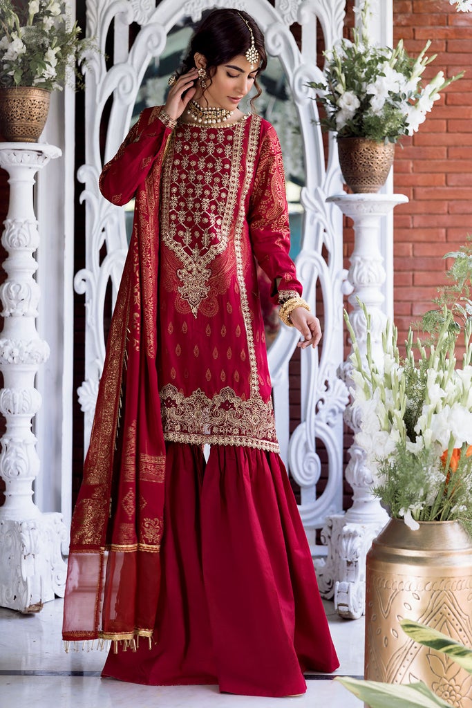 Motifz Shehnai Embroidered Festive Jacquard 3pc Suit 3134-ZOHRA - FaisalFabrics.pk