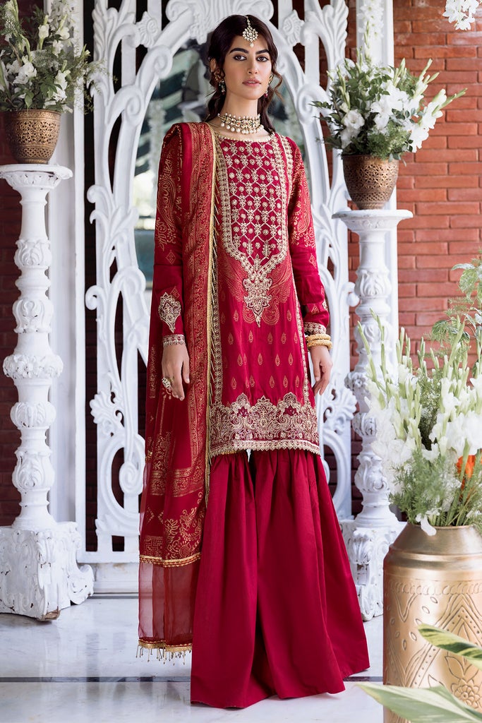 Motifz Shehnai Embroidered Festive Jacquard 3pc Suit 3134-ZOHRA - FaisalFabrics.pk