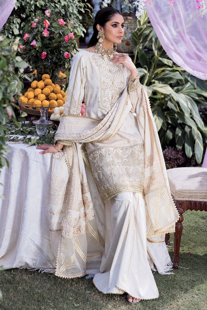 Motifz Shehnai Embroidered Festive Jacquard 3pc Suit 3135-ZEVER - FaisalFabrics.pk