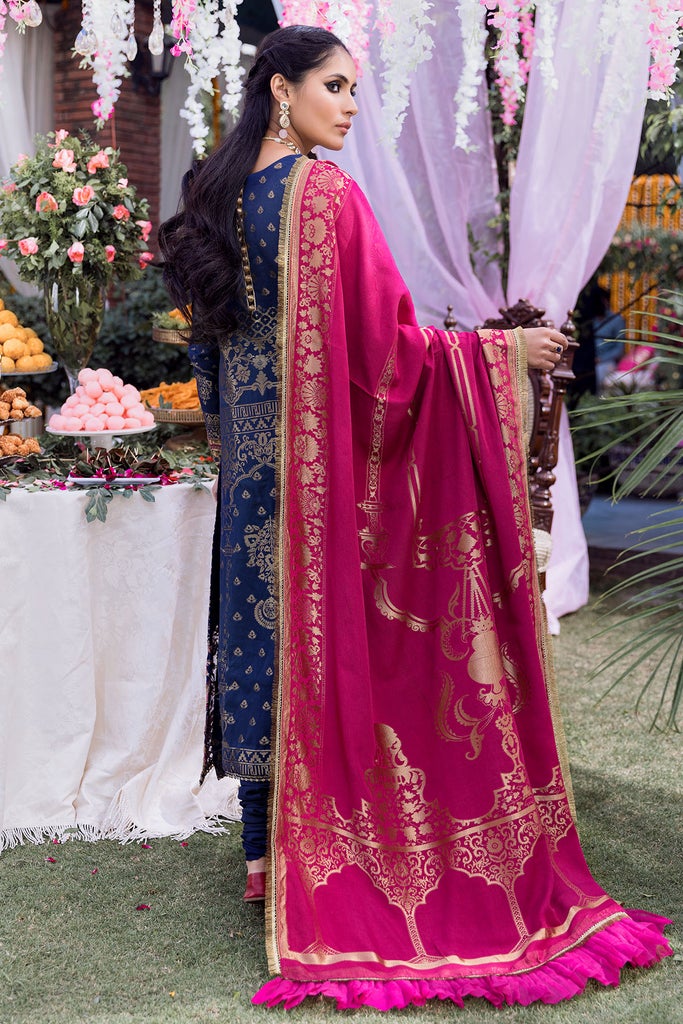 Motifz Shehnai Embroidered Festive Jacquard 3pc Suit 3138-BAHAAR - FaisalFabrics.pk