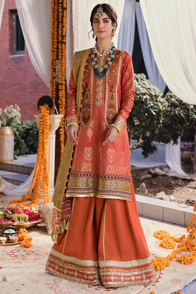 Motifz Shehnai Embroidered Festive Jacquard 3pc Suit 3144-CHANDNI - FaisalFabrics.pk