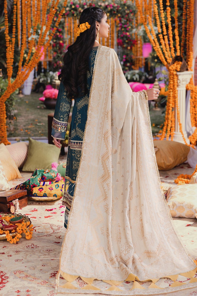 Motifz Shehnai Embroidered Festive Jacquard 3pc Suit 3147-GULNAR - FaisalFabrics.pk