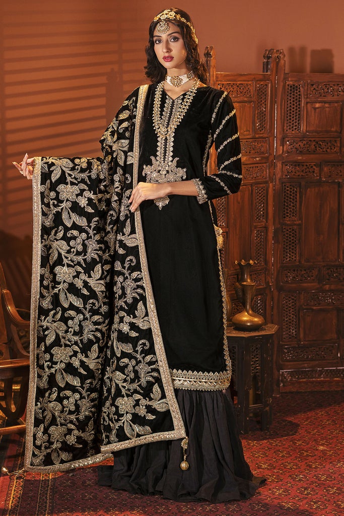 Motifz Grand Valour Embroidered Velvet Unstitched 3Pc Suit 3166-ANJUMAN - FaisalFabrics.pk