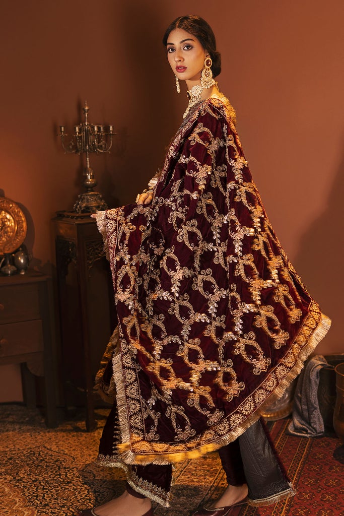 Motifz Grand Valour Embroidered Velvet Unstitched 3Pc Suit 3167-JANAN - FaisalFabrics.pk