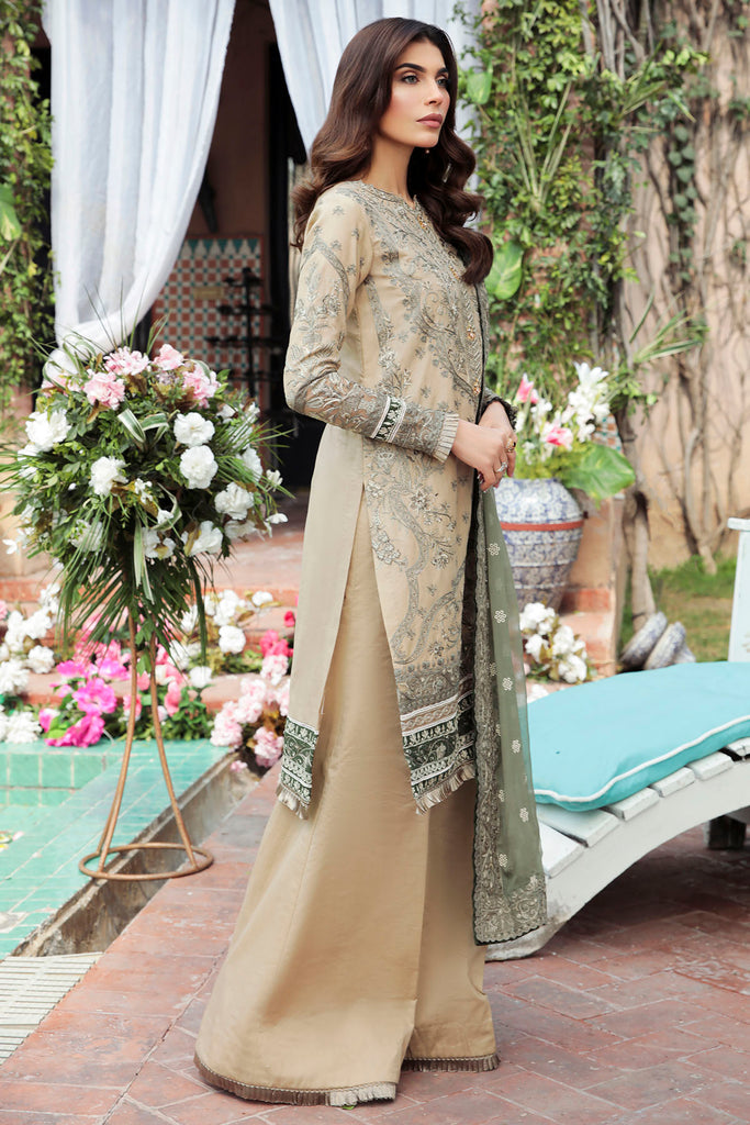 Motifz Premium Eid Luxury Lawn 3Pc Suit 3199-SAND-TAUPE
