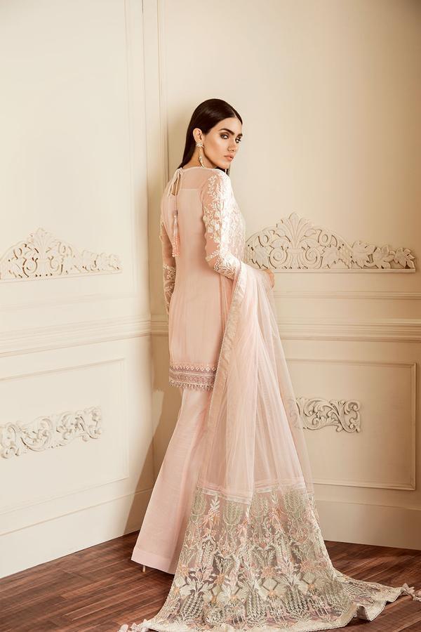 Baroque Chantelle Embroidered Chiffon 3 Piece Suit D-06 DOVE - FaisalFabrics.pk