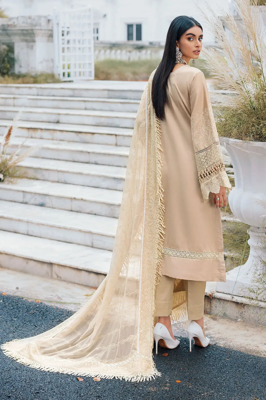 Motifz Naqsh Embroidered Cotton Satin Unstitched 3Pc Suit 3484-LOTUS