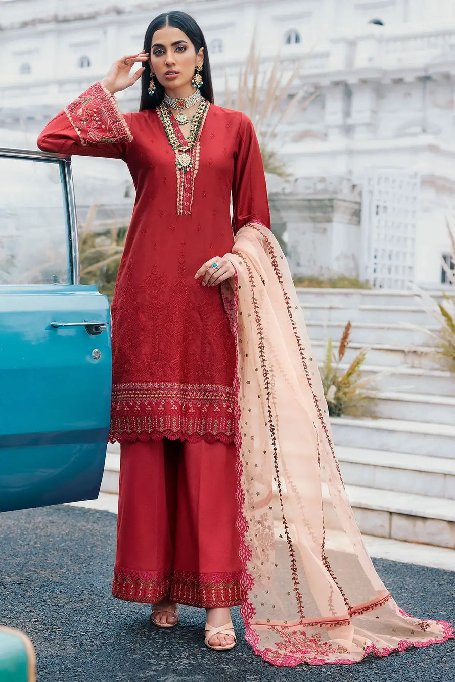 Motifz Naqsh Embroidered Cotton Satin Unstitched 3Pc Suit 3489-QUOLE