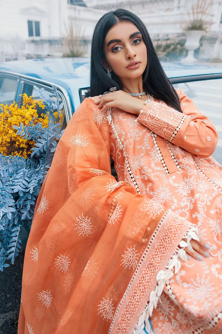 Motifz Naqsh Embroidered Cotton Satin Unstitched 3Pc Suit 3490-SARAWAK
