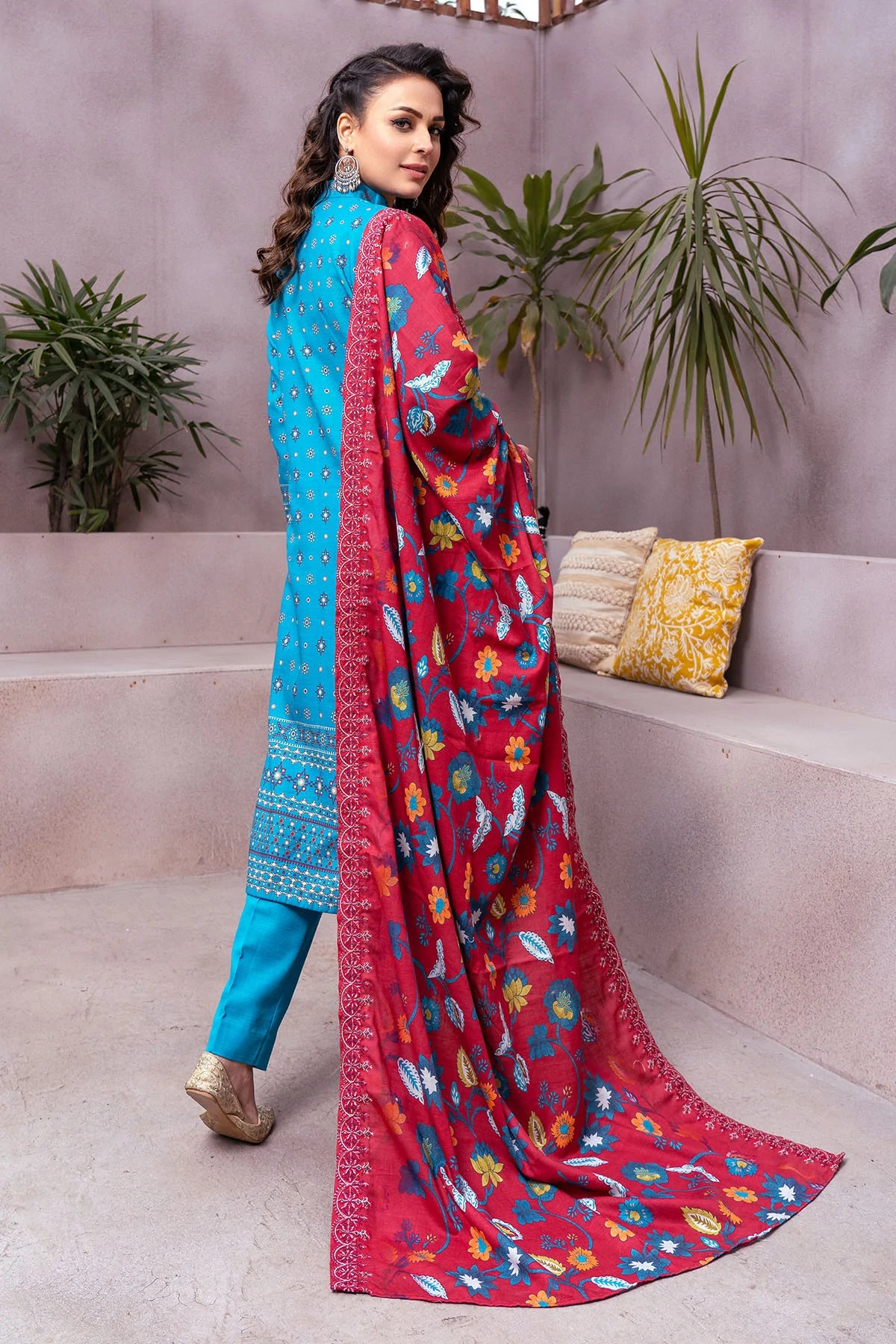 Motifz Amal Unstitched Embroidered Khaddar 3Pc Suit 3507-ROCHEL