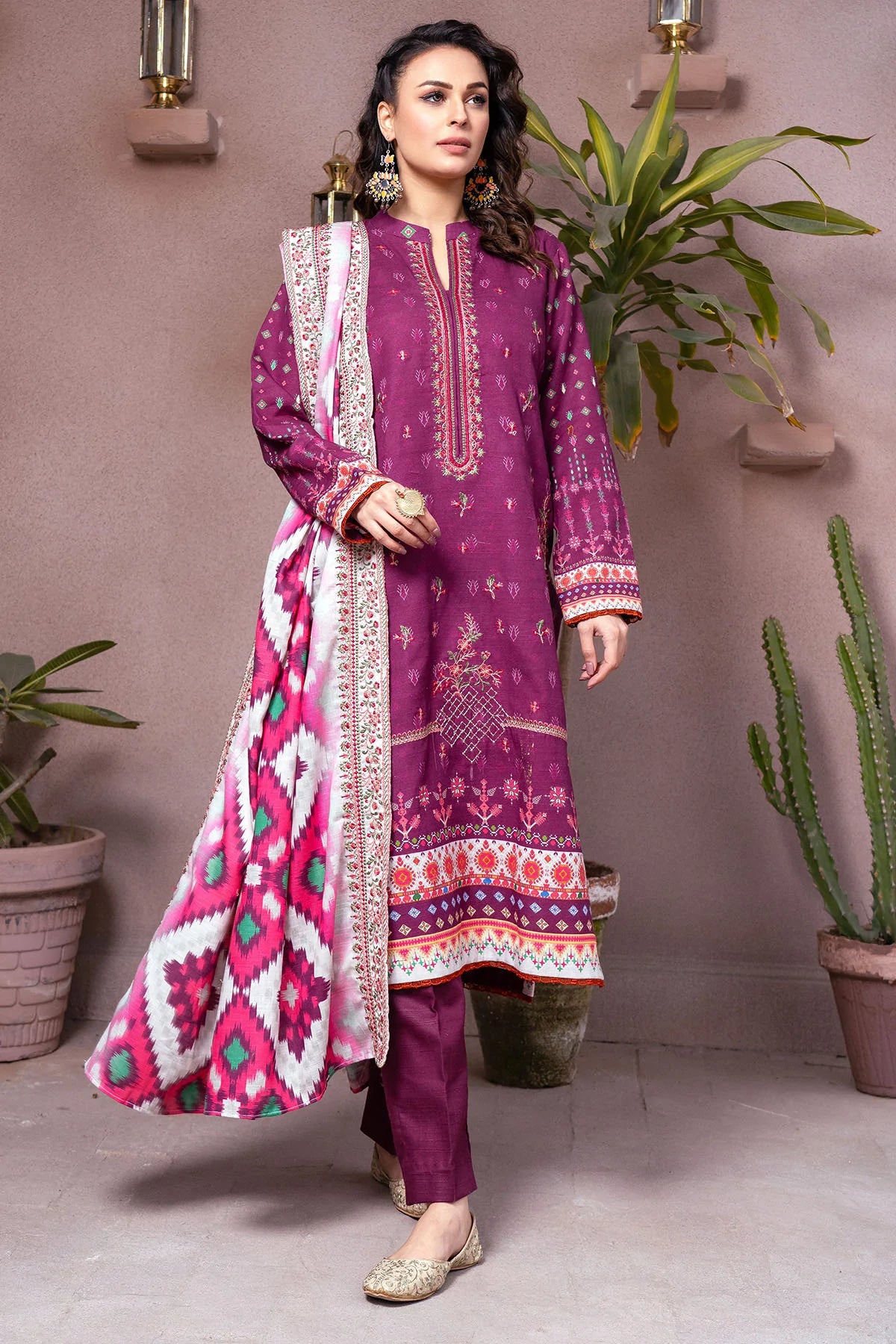 Motifz Amal Unstitched Embroidered Khaddar 3Pc Suit 3508-JOEY