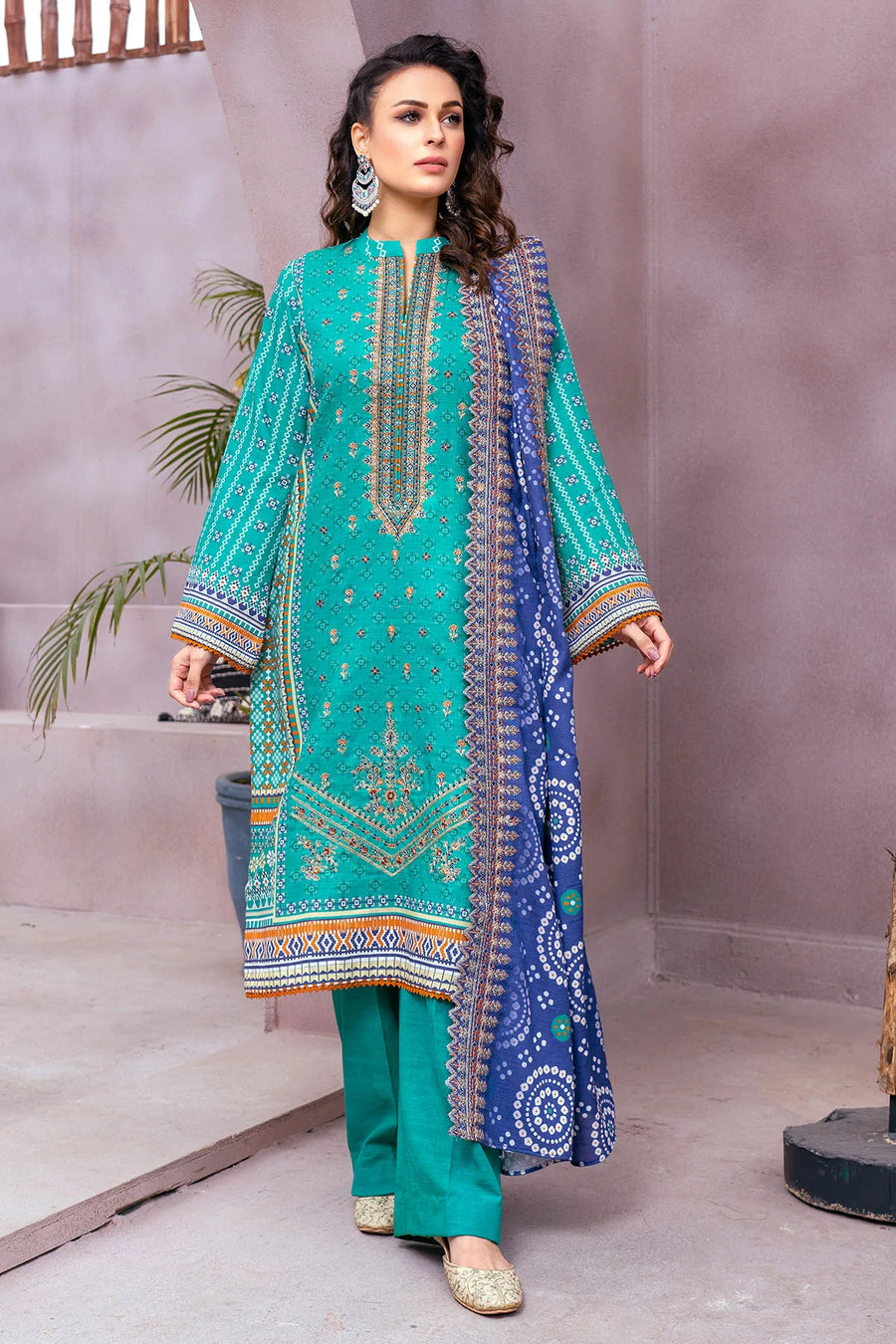 Motifz Amal Unstitched Embroidered Khaddar 3Pc Suit 3512-CHANDLER