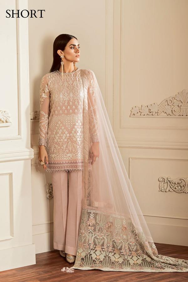 Baroque Chantelle Embroidered Chiffon 3 Piece Suit D-06 DOVE - FaisalFabrics.pk