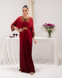 Maria Osama Khan Tiffany Vol-01 Luxury Pret 1Pc Kaftan  - Ruby