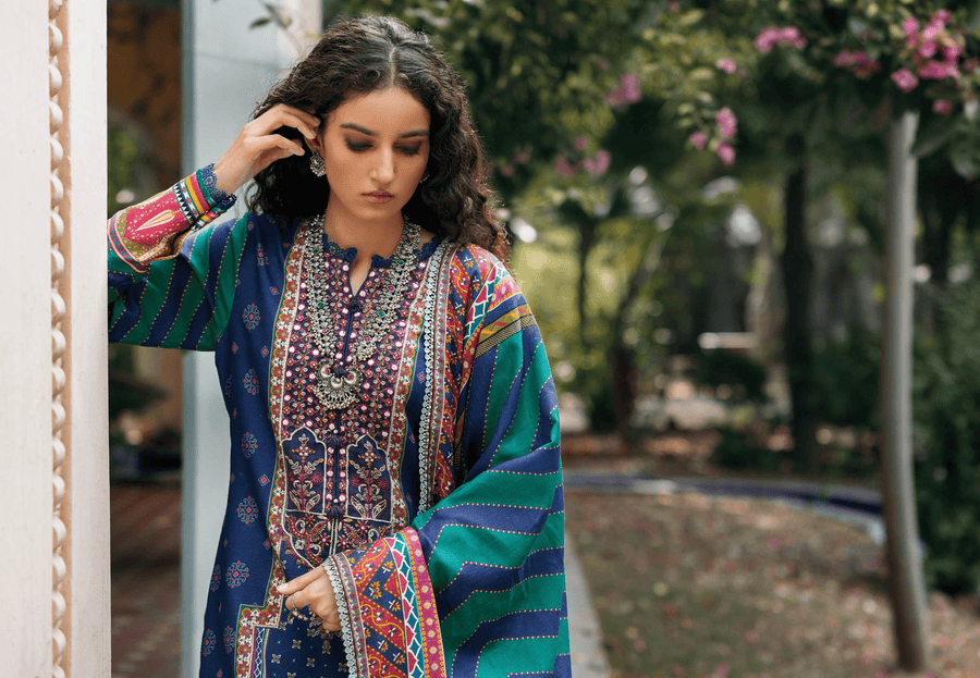 Umang by Motifz Embroidered Khaddar Unstitched 3Pc Suit 3658-Birch