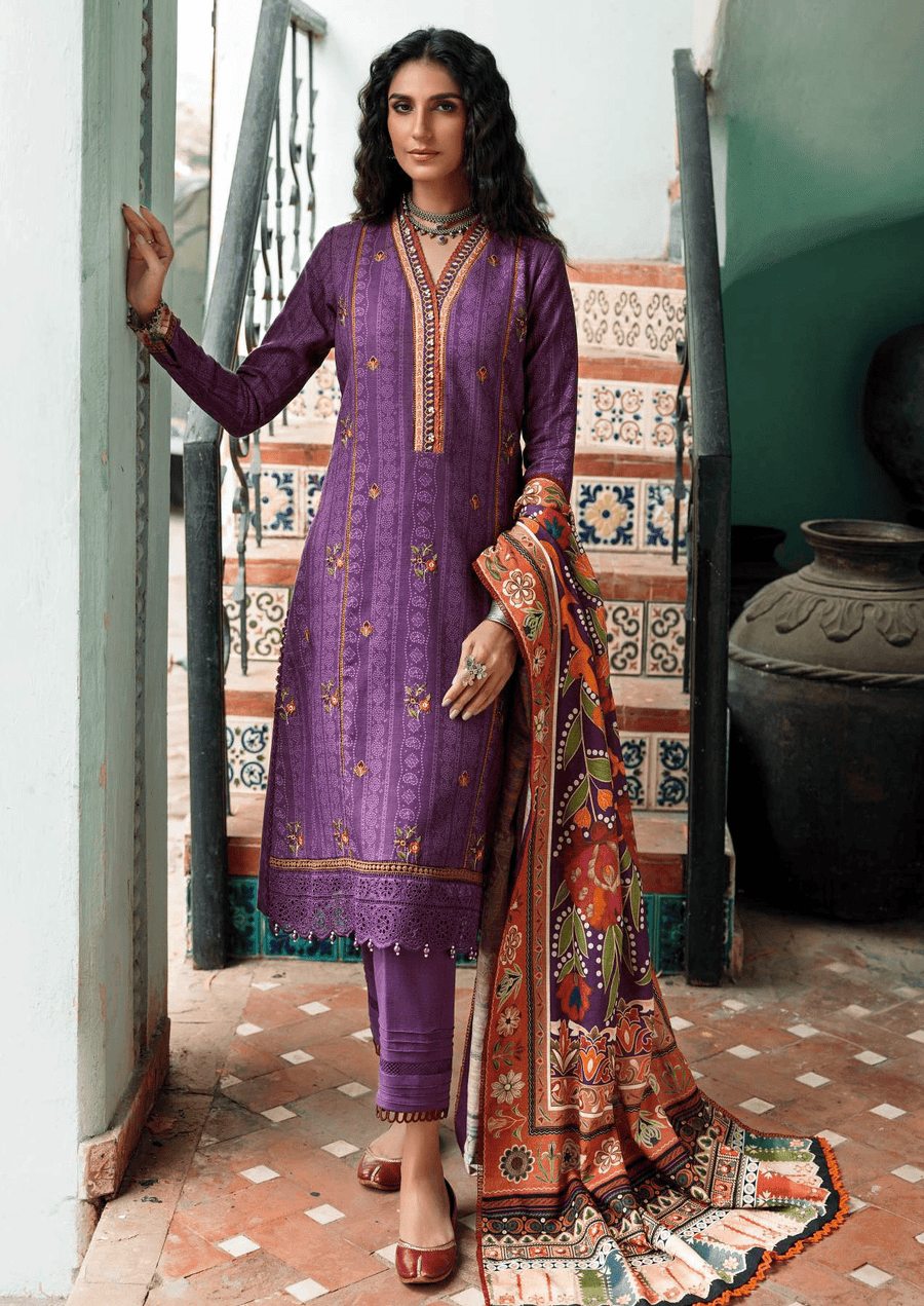 Umang by Motifz Embroidered Khaddar Unstitched 3Pc Suit 3664-Aceh