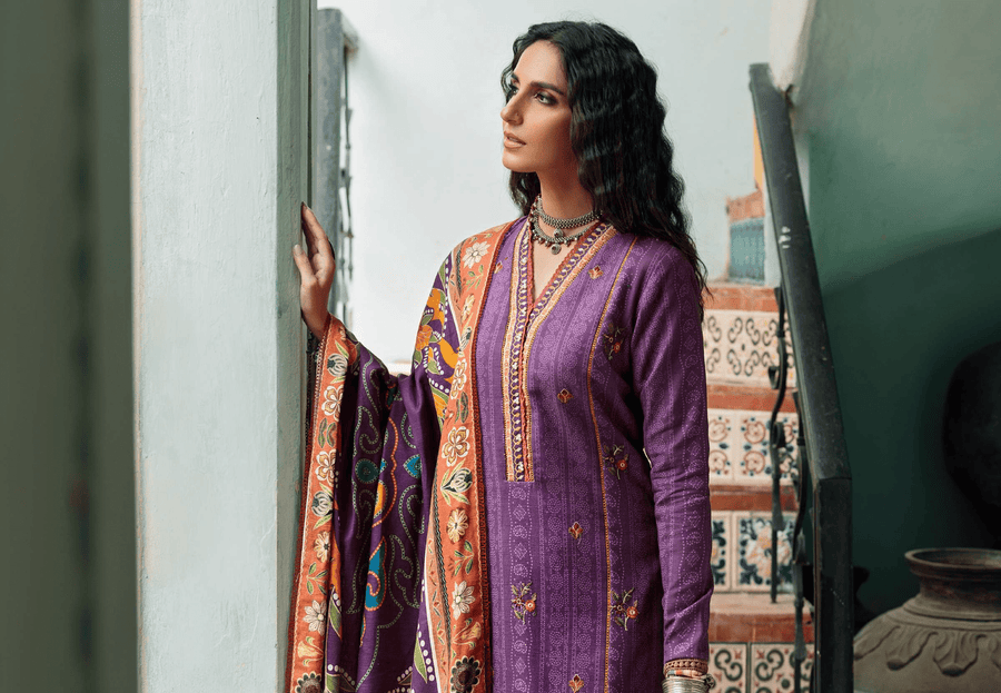 Umang by Motifz Embroidered Khaddar Unstitched 3Pc Suit 3664-Aceh