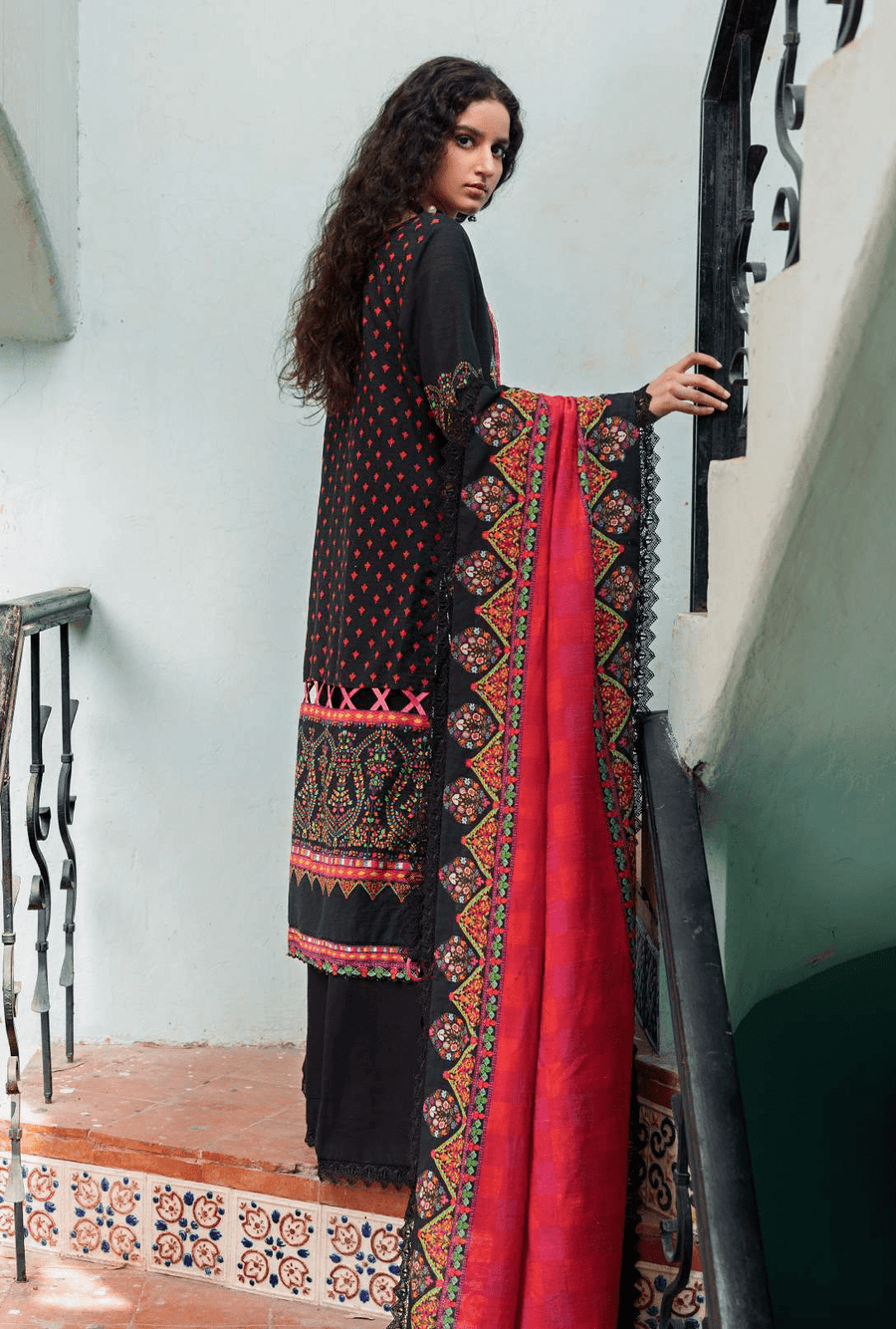 Umang by Motifz Embroidered Khaddar Unstitched 3Pc Suit 3666-Mari Gold