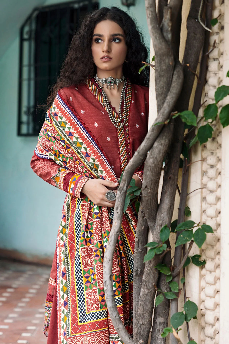 Umang by Motifz Embroidered Khaddar Unstitched 3Pc Suit 3667-Bacopa