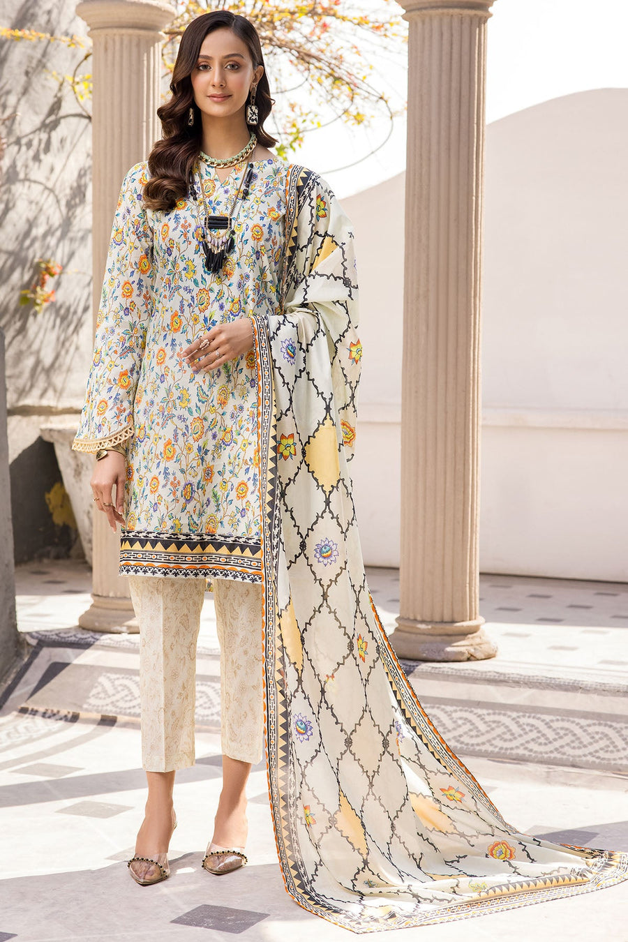 Rang by Motifz Digital Printed Lawn Unstitched 3 Piece Suit 3709-BLOSSOM